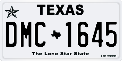 TX license plate DMC1645