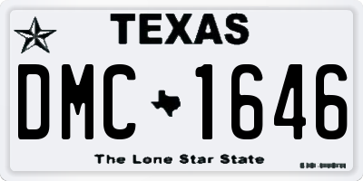 TX license plate DMC1646