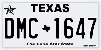 TX license plate DMC1647