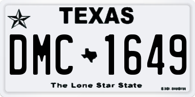 TX license plate DMC1649