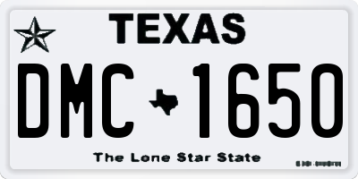 TX license plate DMC1650