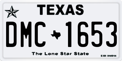 TX license plate DMC1653