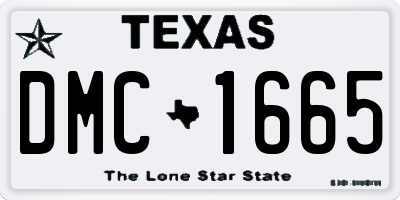 TX license plate DMC1665