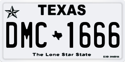 TX license plate DMC1666