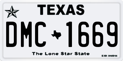 TX license plate DMC1669