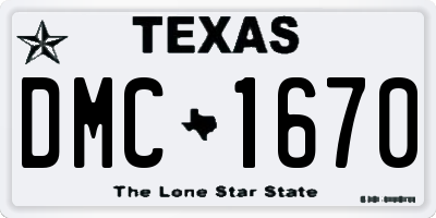 TX license plate DMC1670