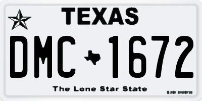 TX license plate DMC1672