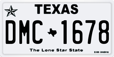 TX license plate DMC1678