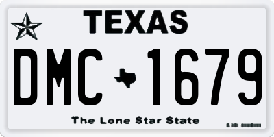 TX license plate DMC1679
