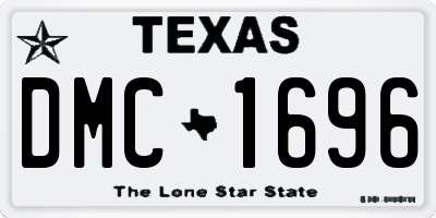 TX license plate DMC1696