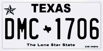 TX license plate DMC1706