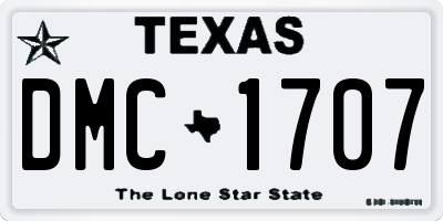 TX license plate DMC1707