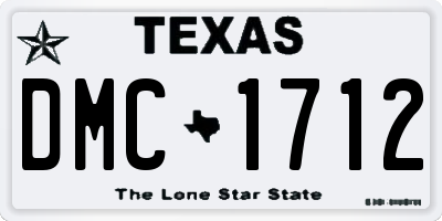 TX license plate DMC1712