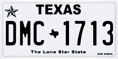TX license plate DMC1713