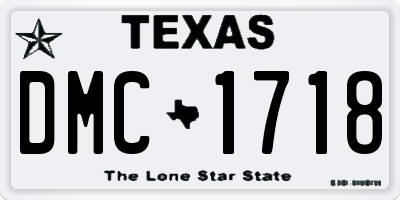 TX license plate DMC1718