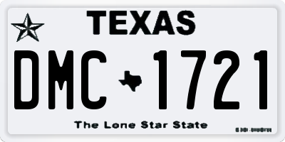 TX license plate DMC1721