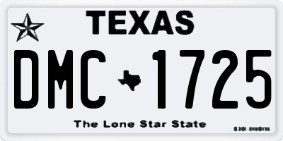 TX license plate DMC1725