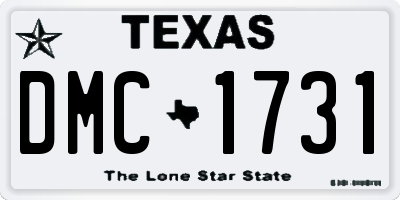 TX license plate DMC1731