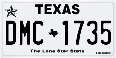 TX license plate DMC1735