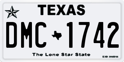 TX license plate DMC1742