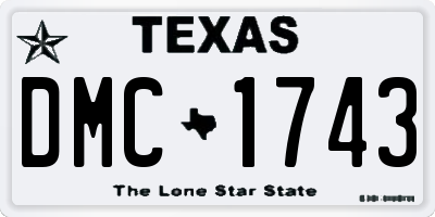 TX license plate DMC1743