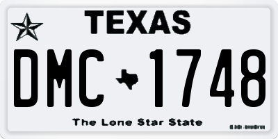TX license plate DMC1748