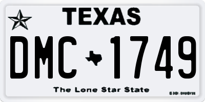 TX license plate DMC1749