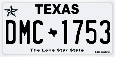 TX license plate DMC1753
