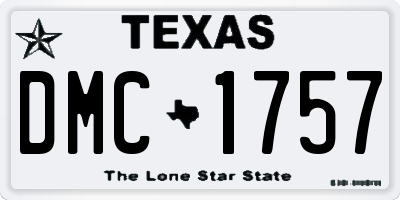 TX license plate DMC1757