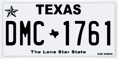 TX license plate DMC1761