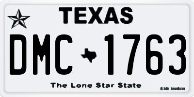 TX license plate DMC1763