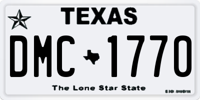 TX license plate DMC1770