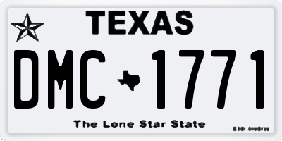 TX license plate DMC1771