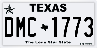 TX license plate DMC1773