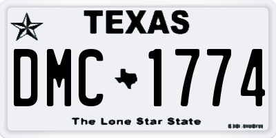 TX license plate DMC1774