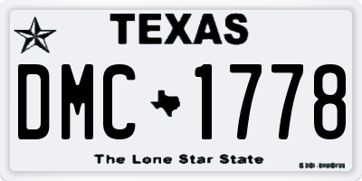 TX license plate DMC1778
