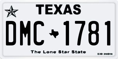 TX license plate DMC1781