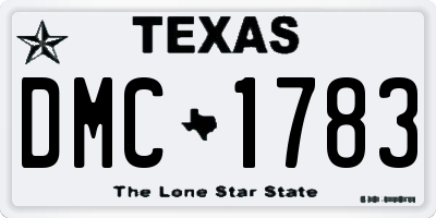 TX license plate DMC1783