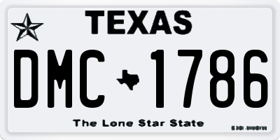 TX license plate DMC1786
