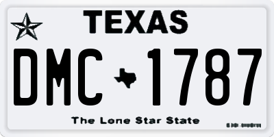 TX license plate DMC1787