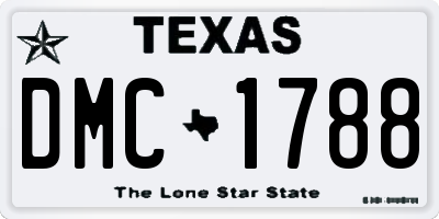 TX license plate DMC1788