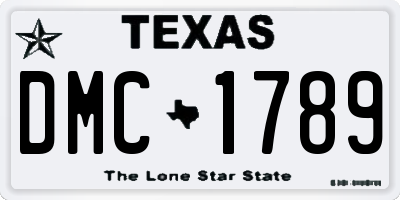 TX license plate DMC1789
