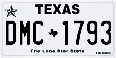 TX license plate DMC1793