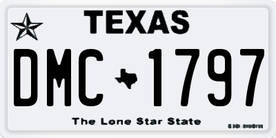 TX license plate DMC1797