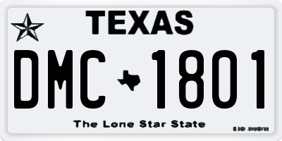 TX license plate DMC1801