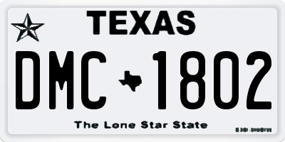 TX license plate DMC1802