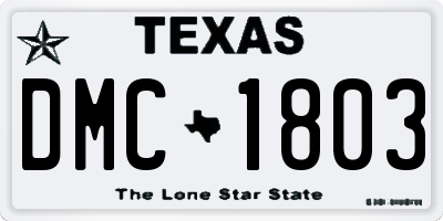 TX license plate DMC1803