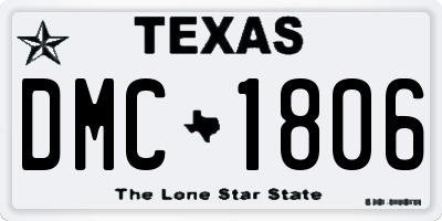 TX license plate DMC1806