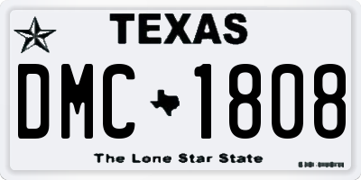 TX license plate DMC1808
