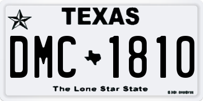TX license plate DMC1810